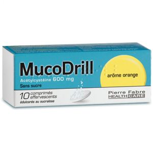 MUCODRILL 600 mg SANS SUCRE comprimé effervescent édulcoré au sucralose