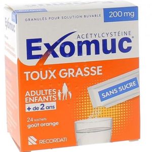 EXOMUC 200 mg, granulés pour solution buvable 24 sachets