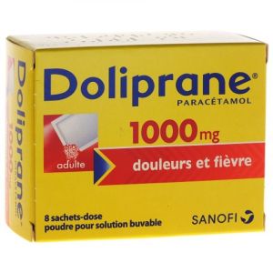 Doliprane 1000 mg poudre pour solution buvable en 12 sachets-dose