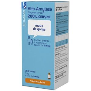 ALFA-AMYLASE BIOGARAN 200 U.CEIP/ml sirop 200ml