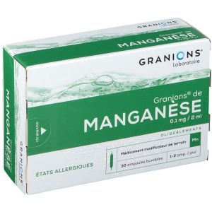GRANIONS DE MANGANESE 0,1 mg/2 ml, solution buvable en ampoule 30