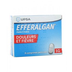 EFFERALGAN 1000 mg, comprimé pelliculé X8