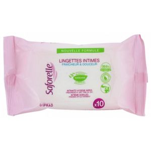 Saforelle Lingette Intime Biodegradable Pocket 10