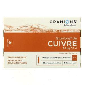 GRANIONS DE CUIVRE 0,3 mg/2 ml, solution buvable 30