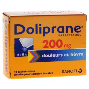 Doliprane 200 mg poudre pour solution buvable en sachet-dose