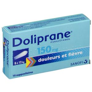 Doliprane 150 mg 12 suppositoires