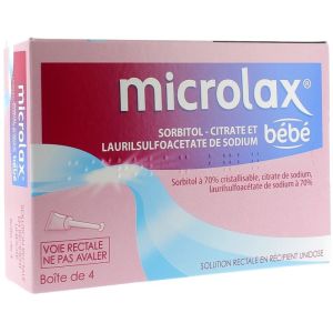 Microlax bébé solution rectale 4 récipients unidose