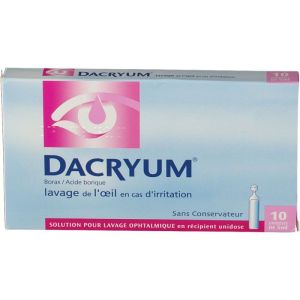 Dacryum solution pour lavage ophtalmique 10 récipients unidose